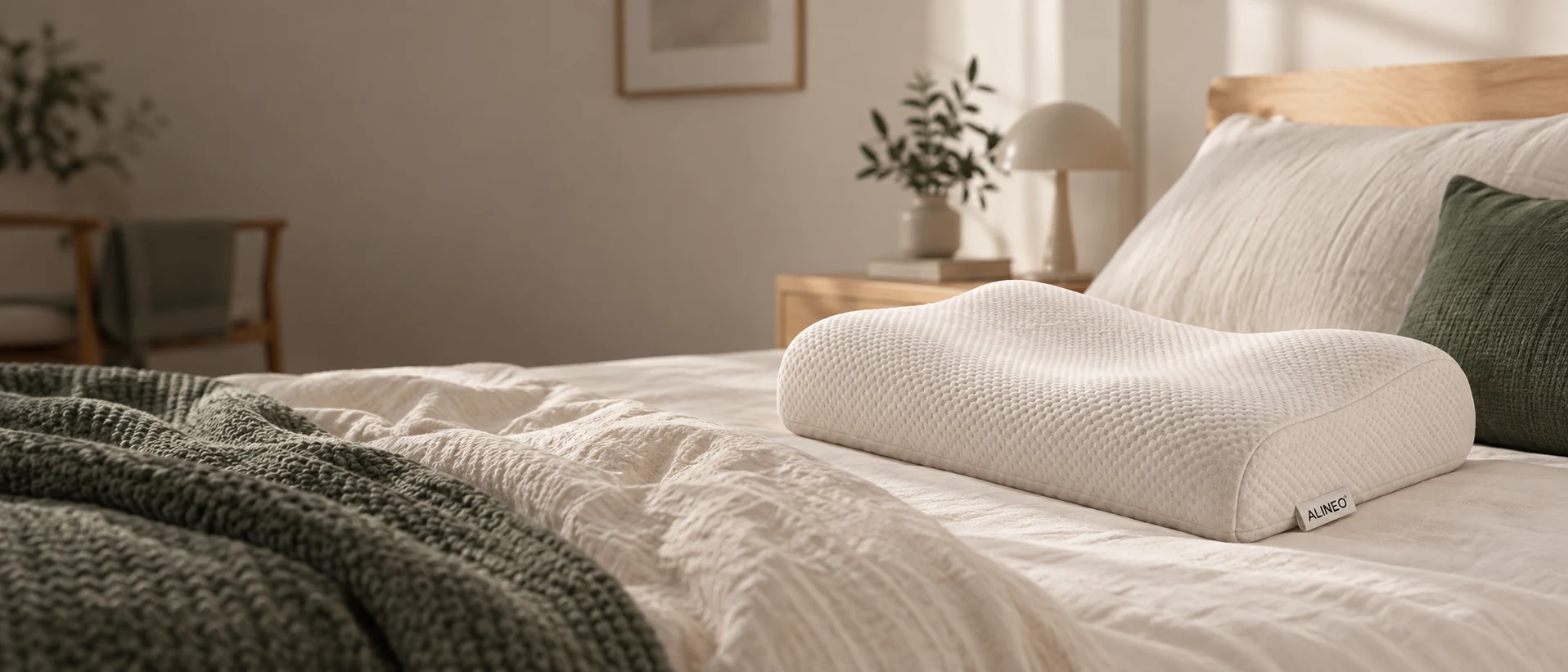 ALINEO Nackenstützkissen in einem ruhigen Schlafzimmer
