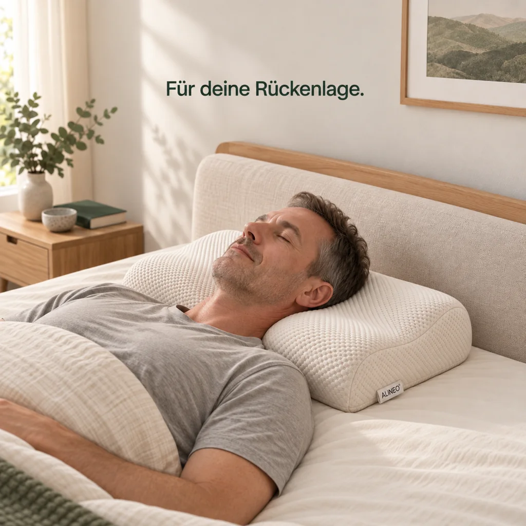 Rückenschläfer auf dem ALINEO Nackenstützkissen