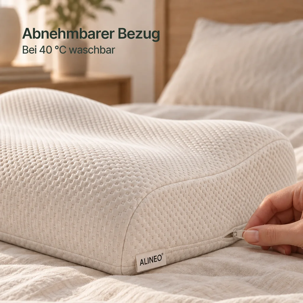 Abnehmbarer und waschbarer Bezug des ALINEO Kissens